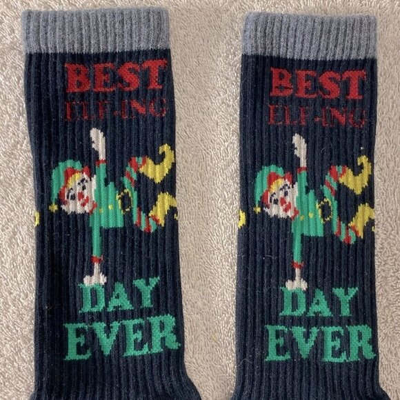 5/$25 Christmas Themed Elf Socks Best Elfing  Day Ever - Picture 3 of 8